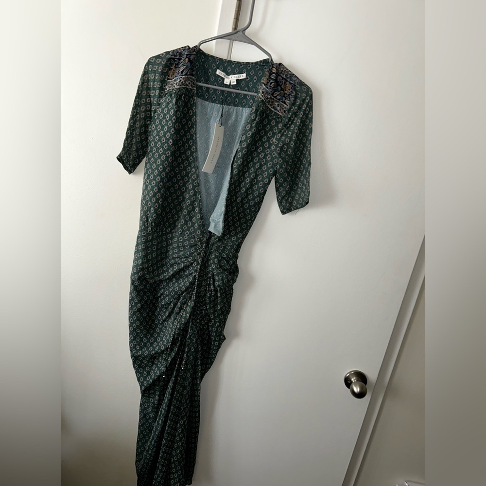 Veronica Beard Mariposa Paisley Ruched Surplus Maxi Dress - Size 00 - NWT - Picture 6 of 13